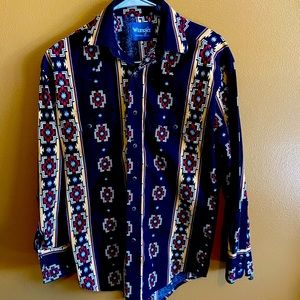 Mens Warngler Checotah Print Western Shirt